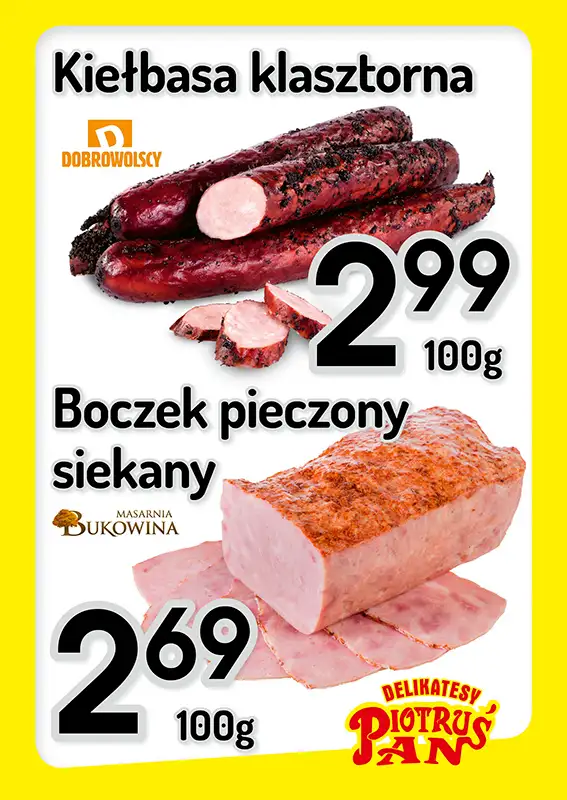 Delikatesy Piotruś Pan - gazetka promocyjna Plakaty promocyjne od środy 21.01 do środy 28.01