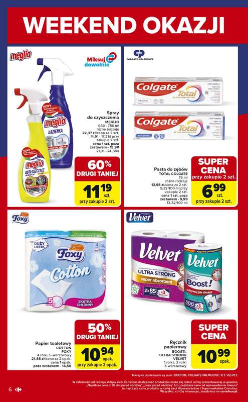 Carrefour - gazetka promocyjna Gazetka Weekend okazji  już od czwartku od czwartku 22.01 do niedzieli 25.01 - strona 6