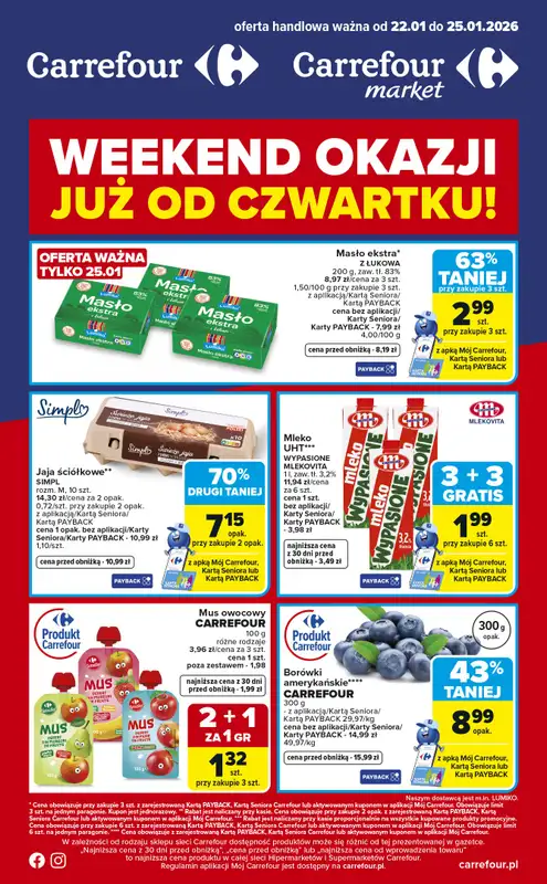 Carrefour - gazetka promocyjna Gazetka Weekend okazji  już od czwartku  