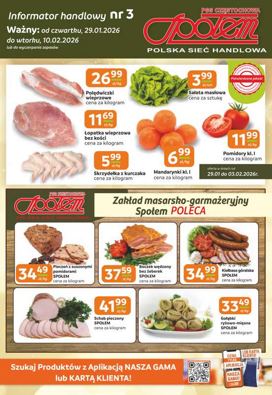 Społem Częstochowa - gazetka promocyjna Gazetka od czwartku 29.01 do wtorku 10.02