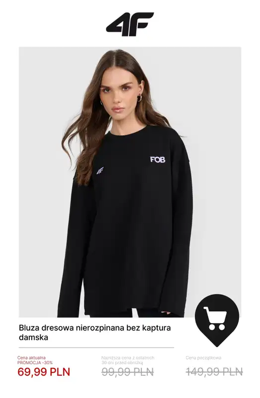 4F - gazetka promocyjna Bluzy damskie już od 59,99 zł! od środy 21.01  - strona 13