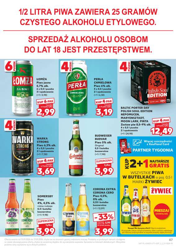Kaufland - gazetka promocyjna Oferta Kaufland od czwartku 15.01 do środy 21.01 - strona 47
