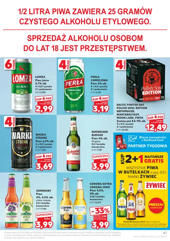 Kaufland - gazetka promocyjna Oferta Kaufland od czwartku 15.01 do środy 21.01 - strona 47