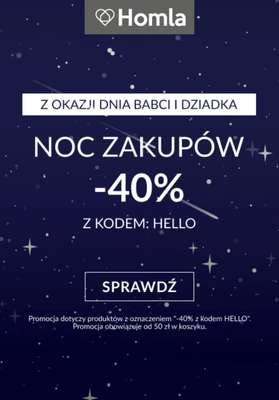 Homla - gazetka promocyjna Noc zakupów -40% od środy 21.01 