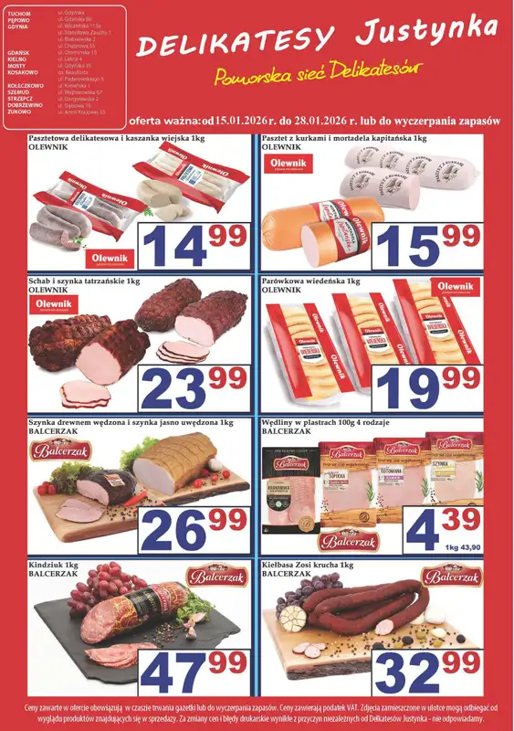 Delikatesy Justynka - gazetka promocyjna Gazetka od czwartku 22.01 do środy 28.01 - strona 4