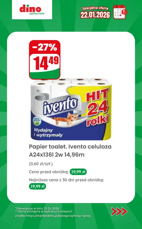 Dino - gazetka promocyjna Specjalna oferta na 22.01.2026 - promocje spoza gazetki od czwartku 22.01 do czwartku 22.01 - strona 11