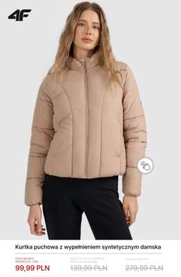Kurtka puchowa z wypełnieniem syntetycznym damska
