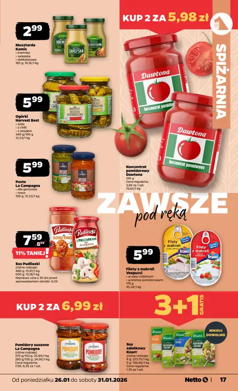 Netto - gazetka promocyjna Gazetka Spożywcza od poniedziałku 26.01 do soboty 31.01 - strona 17
