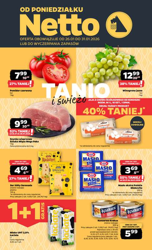Netto - gazetka promocyjna Gazetka Spożywcza od poniedziałku 26.01 do soboty 31.01