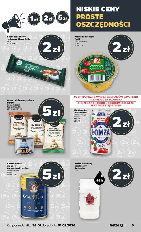 Netto - gazetka promocyjna Gazetka Spożywcza od poniedziałku 26.01 do soboty 31.01 - strona 5