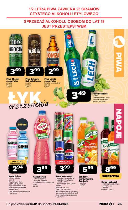 Netto - gazetka promocyjna Gazetka Spożywcza od poniedziałku 26.01 do soboty 31.01 - strona 25