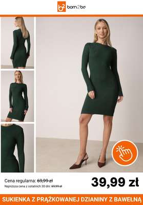 Sukienka z prążkowanej dzianiny z bawełną