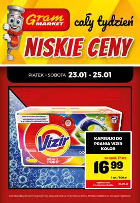 Gram Market - gazetka promocyjna Cały tydzień niskie ceny od piątku 23.01 do niedzieli 25.01