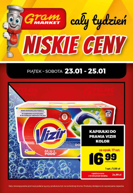 Gram Market - gazetka promocyjna Cały tydzień niskie ceny od piątku 23.01 do niedzieli 25.01