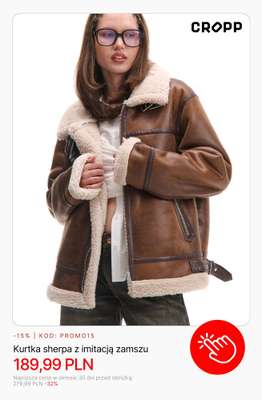 Kurtka sherpa z imitacją zamszu
