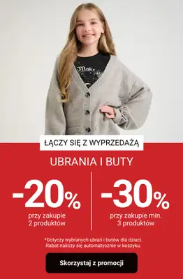 Smyk - gazetka promocyjna Do -30% na ubrania i buty - łączy się z WYPRZEDAŻĄ! od czwartku 22.01 do poniedziałku 26.01