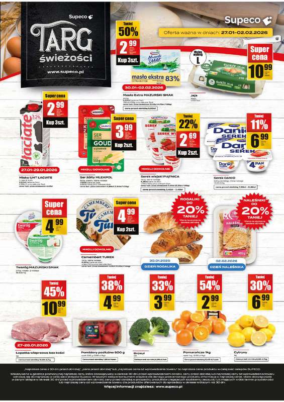 Supeco - gazetka promocyjna Targ świeżości od wtorku 27.01 do poniedziałku 02.02