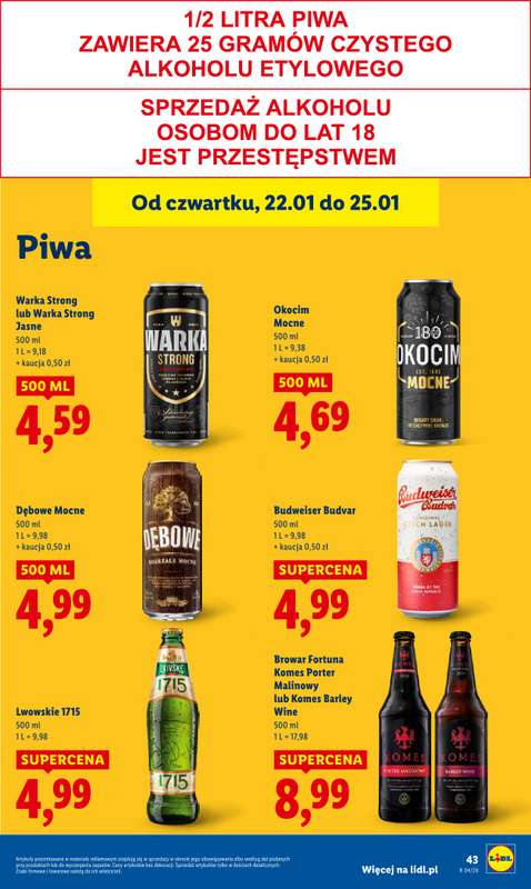 Lidl - gazetka promocyjna Oferta od czwartku od czwartku 22.01 do niedzieli 25.01 - strona 45