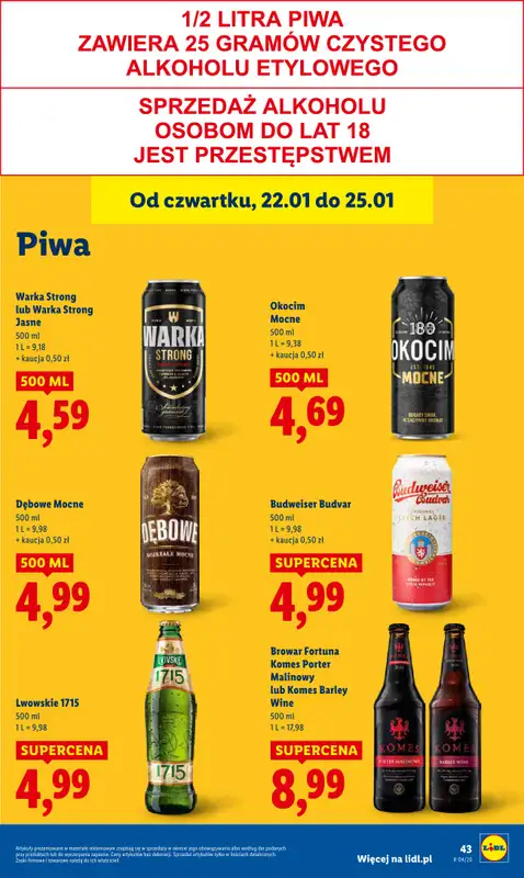 Lidl - gazetka promocyjna Oferta od czwartku od czwartku 22.01 do niedzieli 25.01 - strona 45