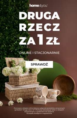 home&you - gazetka promocyjna Druga rzecz 1 zł od piątku 23.01 do poniedziałku 26.01