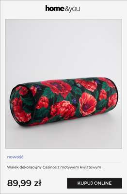 Wałek dekoracyjny Casinos z motywem kwiatowym
