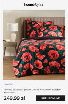 Pościel z bawełny satynowej Casinos 160x200 cm z wzorem kwiatowym