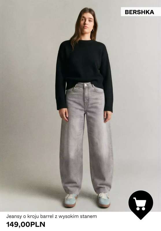 Bershka - gazetka promocyjna Damskie jeansy o kroju barrel od piątku 23.01  - strona 3