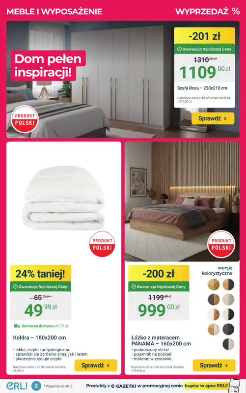 ERLI - gazetka promocyjna Bestsellery – meble i wyposażenie domu! od piątku 23.01 do niedzieli 25.01 - strona 2