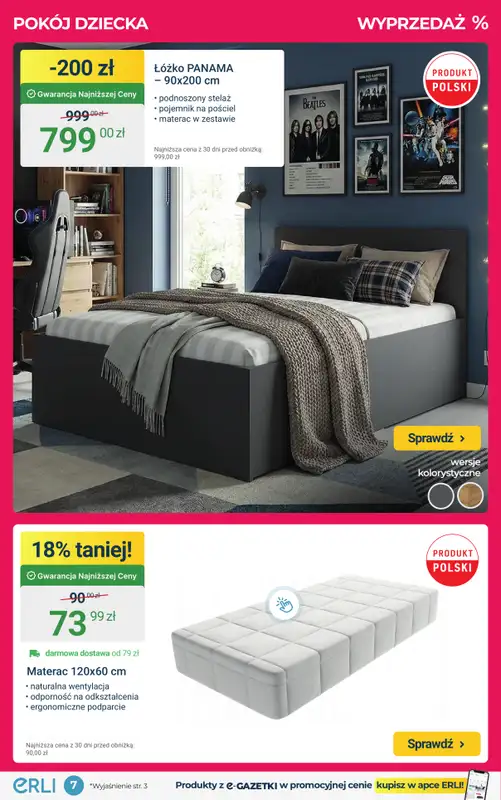 ERLI - gazetka promocyjna Bestsellery – meble i wyposażenie domu! od piątku 23.01 do niedzieli 25.01 - strona 7