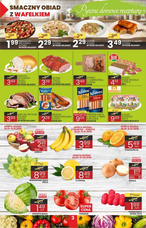 Wafelek - gazetka promocyjna Gazetka od poniedziałku 26.01 do soboty 07.02 - strona 3
