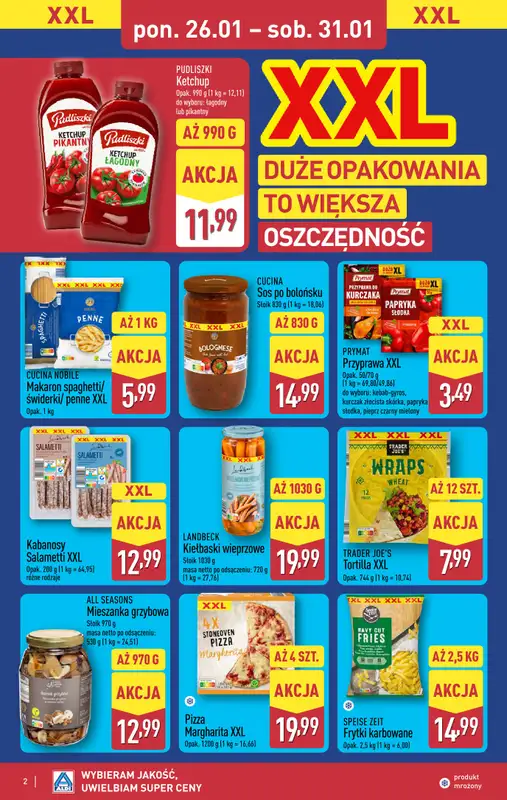 Aldi - gazetka promocyjna Tydzień XXL w Aldi! od poniedziałku 26.01 do soboty 31.01 - strona 2