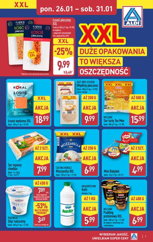 Aldi - gazetka promocyjna Tydzień XXL w Aldi! od poniedziałku 26.01 do soboty 31.01