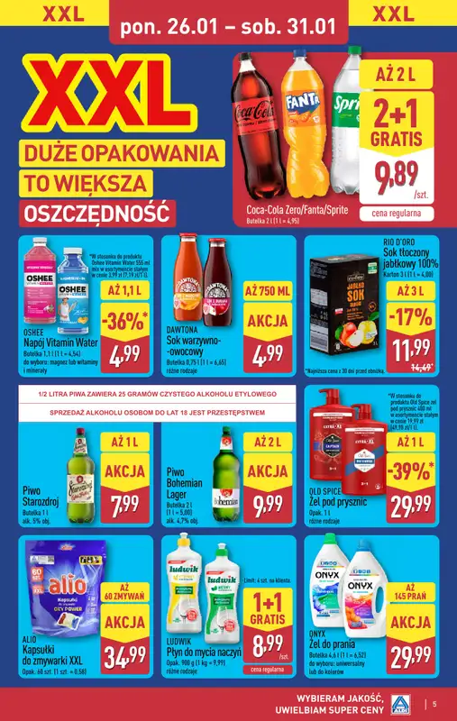Aldi - gazetka promocyjna Tydzień XXL w Aldi! od poniedziałku 26.01 do soboty 31.01 - strona 5