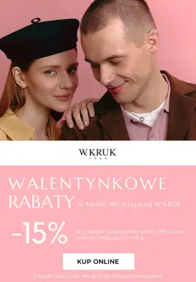 BEST SALE - gazetka promocyjna W.Kruk |  Walentynkowe rabaty! od piątku 23.01 
