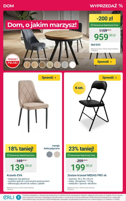 ERLI - gazetka promocyjna DOM, O JAKIM MARZYSZ - najtaniej z Erli! od poniedziałku 26.01 do niedzieli 01.02 - strona 3