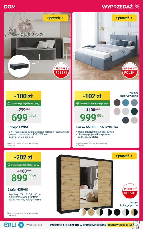 ERLI - gazetka promocyjna DOM, O JAKIM MARZYSZ - najtaniej z Erli! od poniedziałku 26.01 do niedzieli 01.02 - strona 4