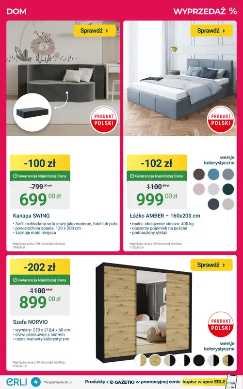 ERLI - gazetka promocyjna DOM, O JAKIM MARZYSZ - najtaniej z Erli! od poniedziałku 26.01 do niedzieli 01.02 - strona 4