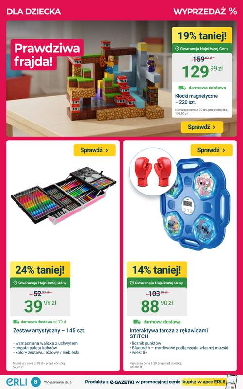ERLI - gazetka promocyjna DOM, O JAKIM MARZYSZ - najtaniej z Erli! od poniedziałku 26.01 do niedzieli 01.02 - strona 8