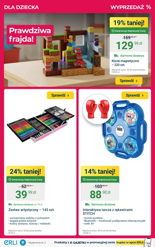 ERLI - gazetka promocyjna DOM, O JAKIM MARZYSZ - najtaniej z Erli! od poniedziałku 26.01 do niedzieli 01.02 - strona 8