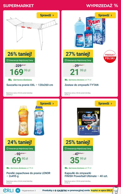ERLI - gazetka promocyjna CODZIENNE ZAKUPY - najtaniej na Erli! od poniedziałku 26.01 do niedzieli 01.02 - strona 4