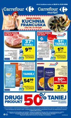 Carrefour - gazetka promocyjna Gazetka Carrefour od poniedziałku od poniedziałku 26.01 do soboty 31.01