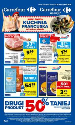 Carrefour Market - gazetka promocyjna Gazetka Carrefour Market od poniedziałku od poniedziałku 26.01 do soboty 31.01