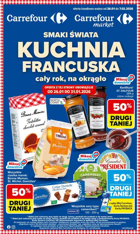 Carrefour Market - gazetka promocyjna Gazetka Kuchnia Francuska od poniedziałku 26.01 do soboty 07.02