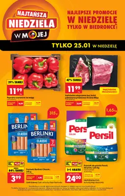 Biedronka - gazetka promocyjna Najtańsza niedziela od niedzieli 25.01 do niedzieli 25.01