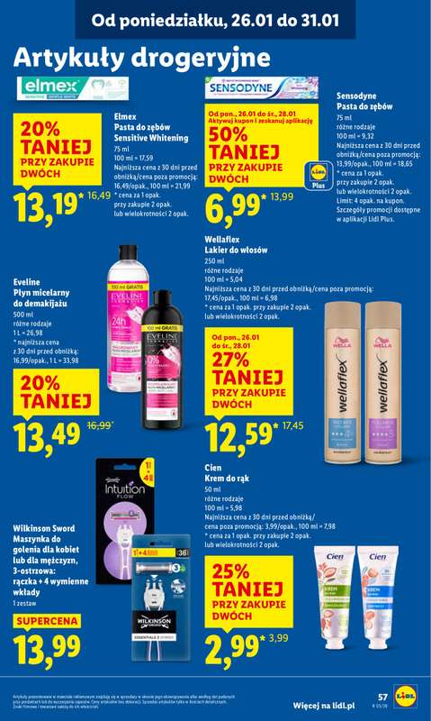 Lidl - gazetka promocyjna Oferta od poniedziałku od poniedziałku 26.01 do środy 28.01 - strona 57