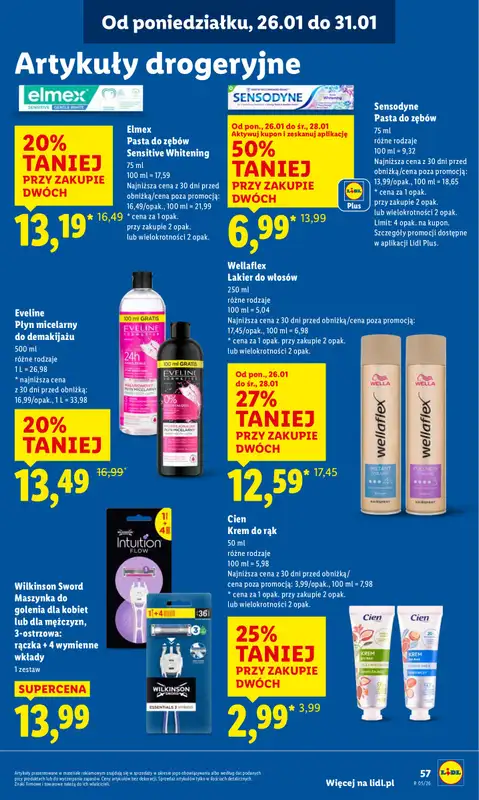 Lidl - gazetka promocyjna Oferta od poniedziałku od poniedziałku 26.01 do środy 28.01 - strona 57