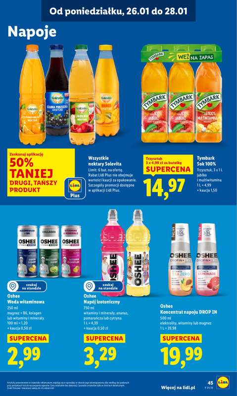 Lidl - gazetka promocyjna Oferta od poniedziałku od poniedziałku 26.01 do środy 28.01 - strona 45