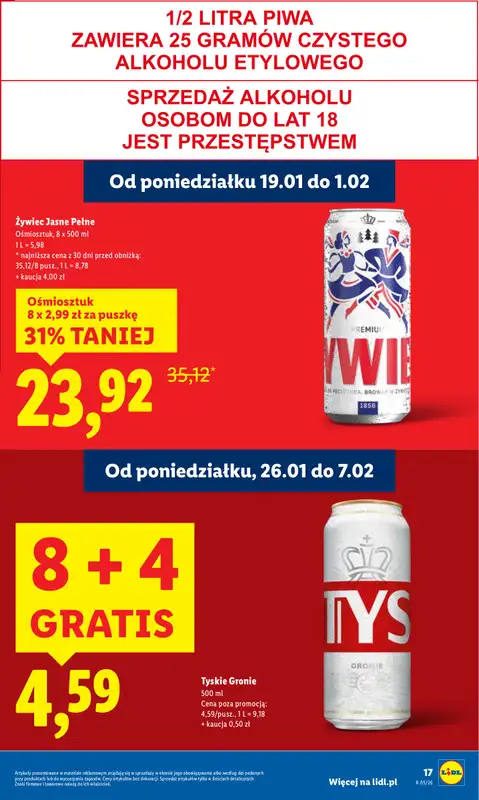 Lidl - gazetka promocyjna Oferta od poniedziałku od poniedziałku 26.01 do środy 28.01 - strona 17