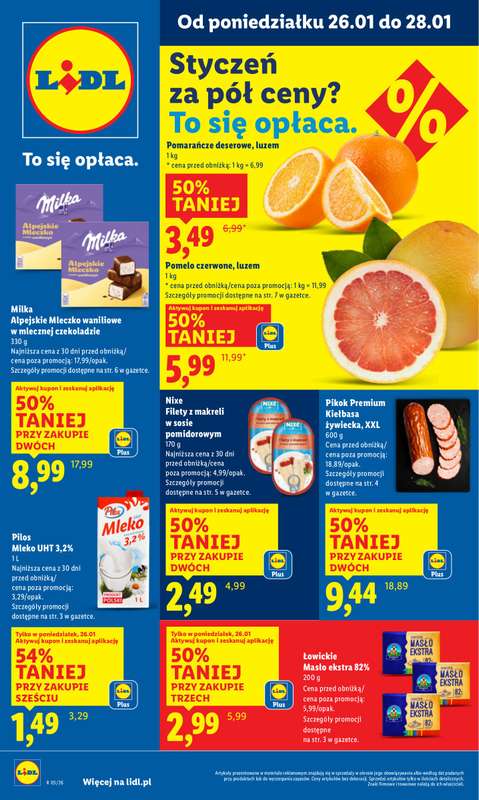 Lidl - gazetka promocyjna Oferta od poniedziałku od poniedziałku 26.01 do środy 28.01