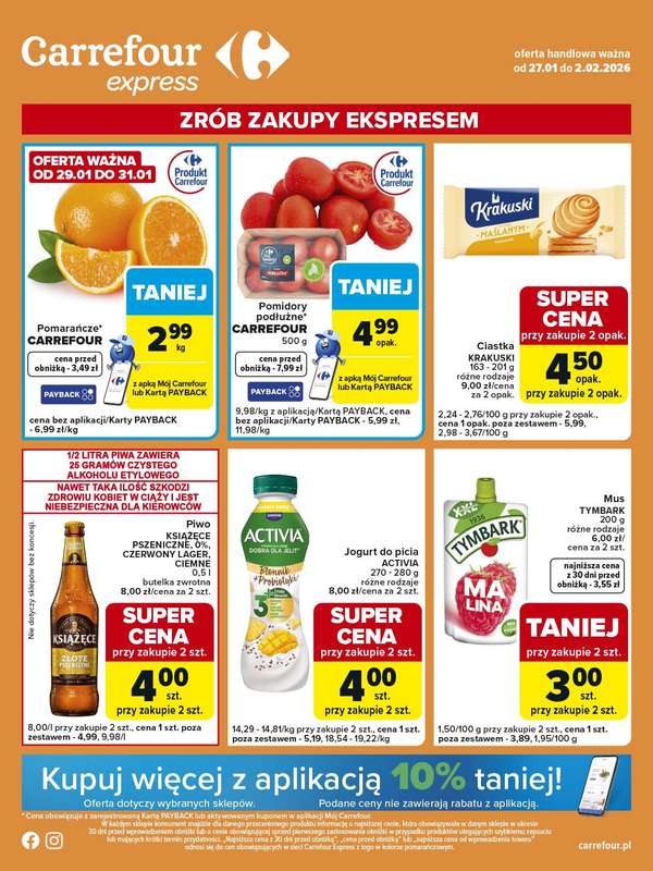 Carrefour Express - gazetka promocyjna Gazetka Express od wtorku 27.01 do poniedziałku 02.02